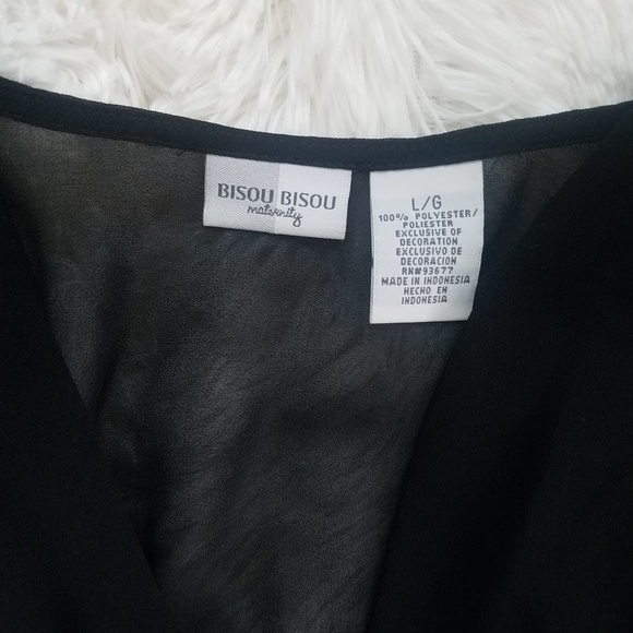 NEW Black BISOU BISOU Maternity Blouse (large) - Picture 3 of 4